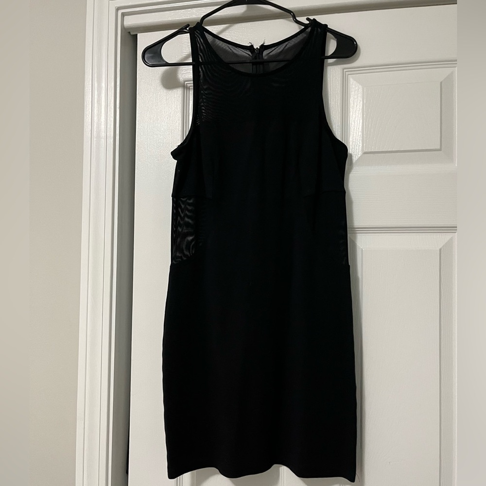 Black dress with lace see through on top and sides
